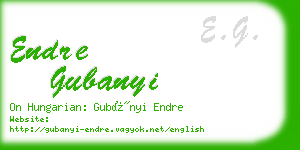 endre gubanyi business card